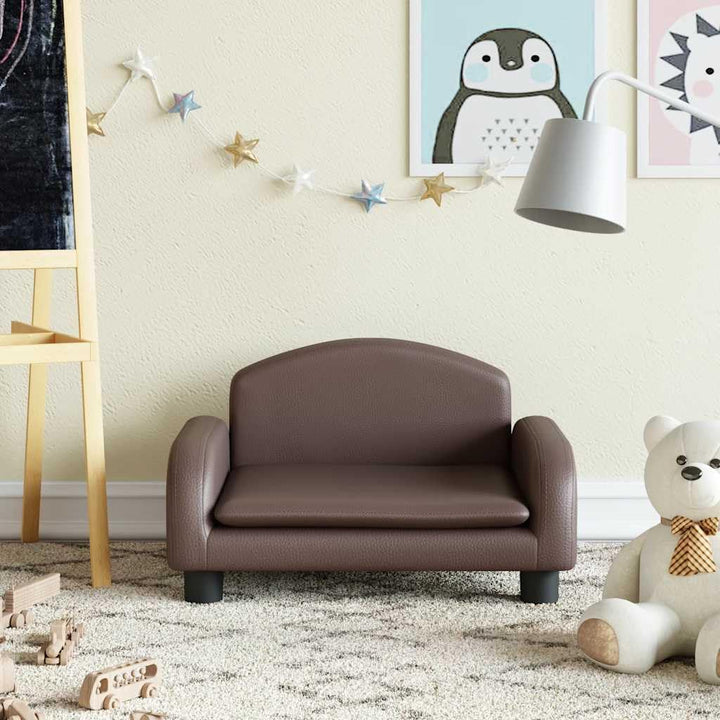 vidaXL Kindersofa Braun 50x40x30 cm Kunstleder 50 x 40 x 30 cm Braun, 50 x 40 x 30 cm Braun