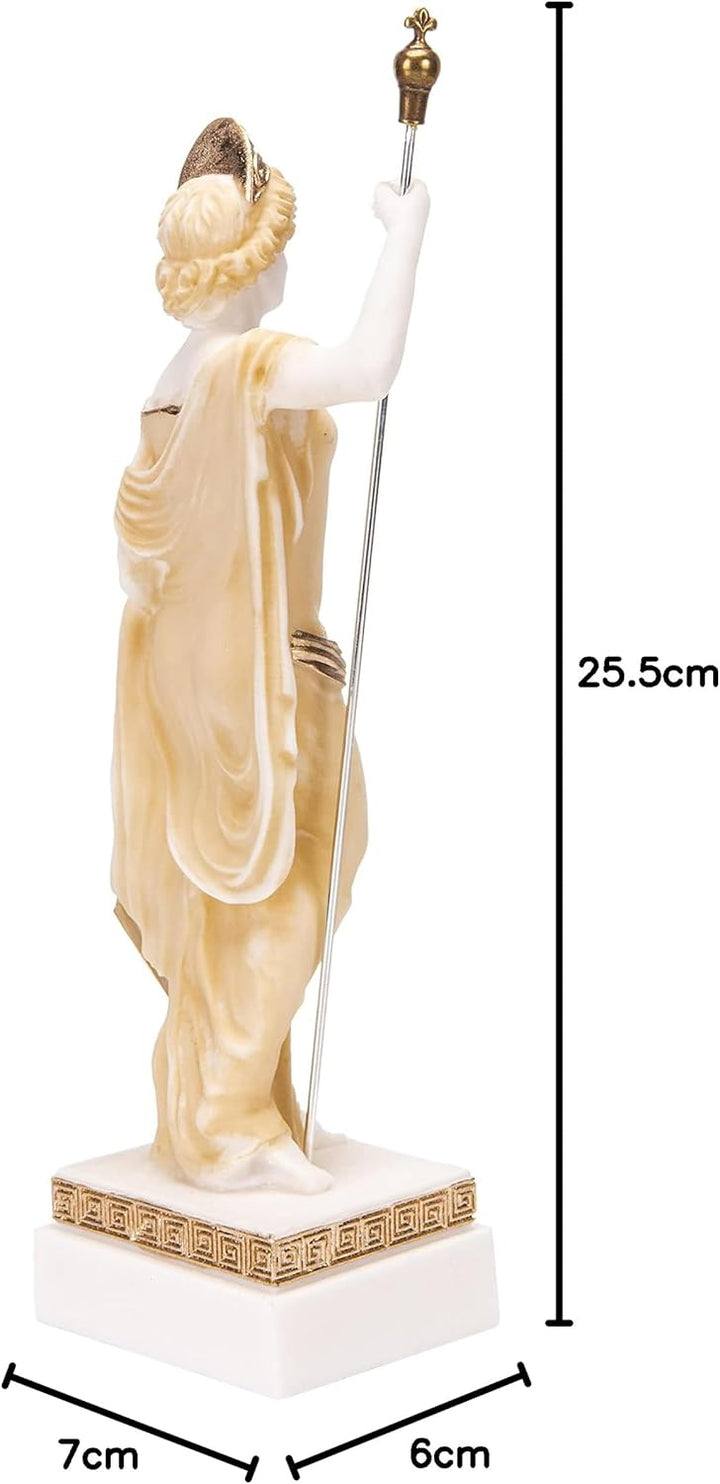 BEAUTIFUL GREEK STATUES Hera Göttin der Ehe, Frauen, Geburt und Familie, Alabaster, Goldton, 25,4 cm