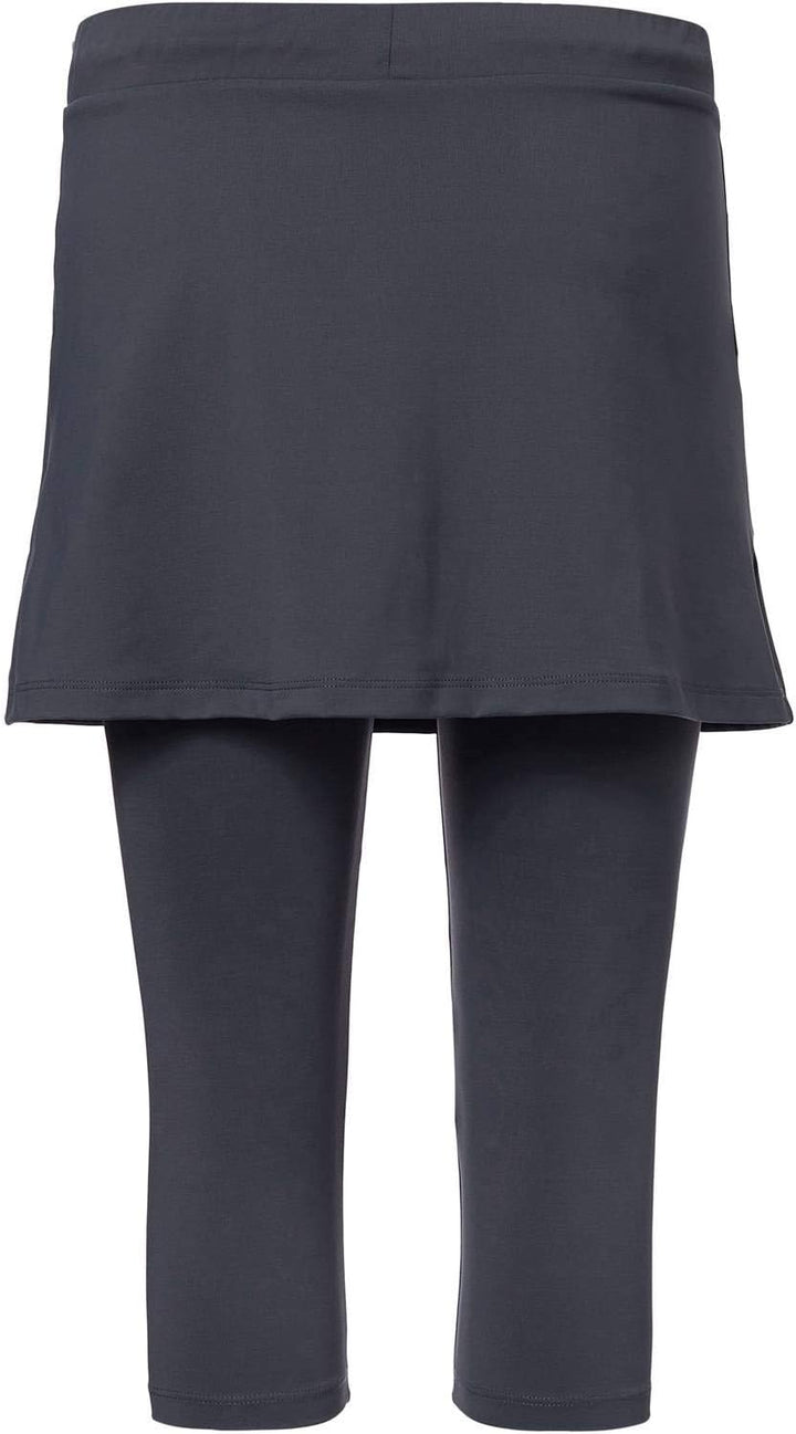 Sportkind Mädchen & Damen 2-in-1 Tennisrock mit Taschen & 3/4 Capri Leggings, Laufrock, Yogahose mit