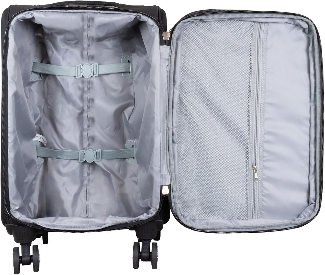 Weichgepäck grosser Reisekoffer Maribor 78cm 99 Liter 4 Rollen Zahlenschloss Schwarz