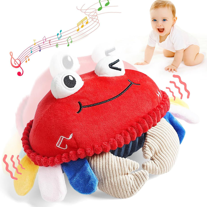 Cokomono Krabbe Baby Spielzeug ab 6 Monate, Musikalische Krabbelspielzeug mit Sensor, Crawling Crab
