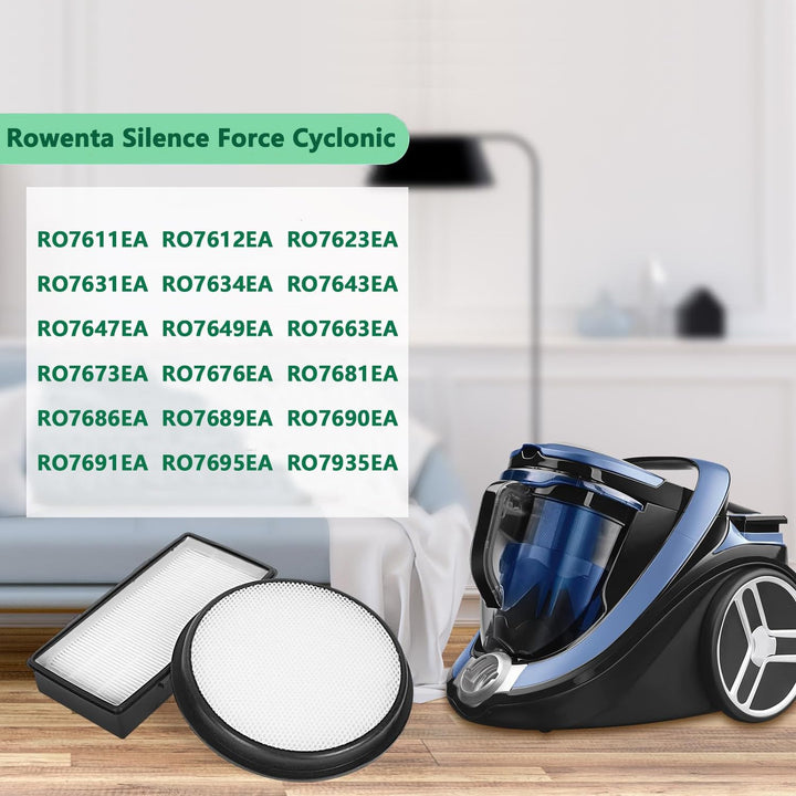 2 Set Ersatzfilter kompatibel mit Rowenta Silence Force Cyclonic 4AAAA Modellen RO7611EA RO7612EA RO