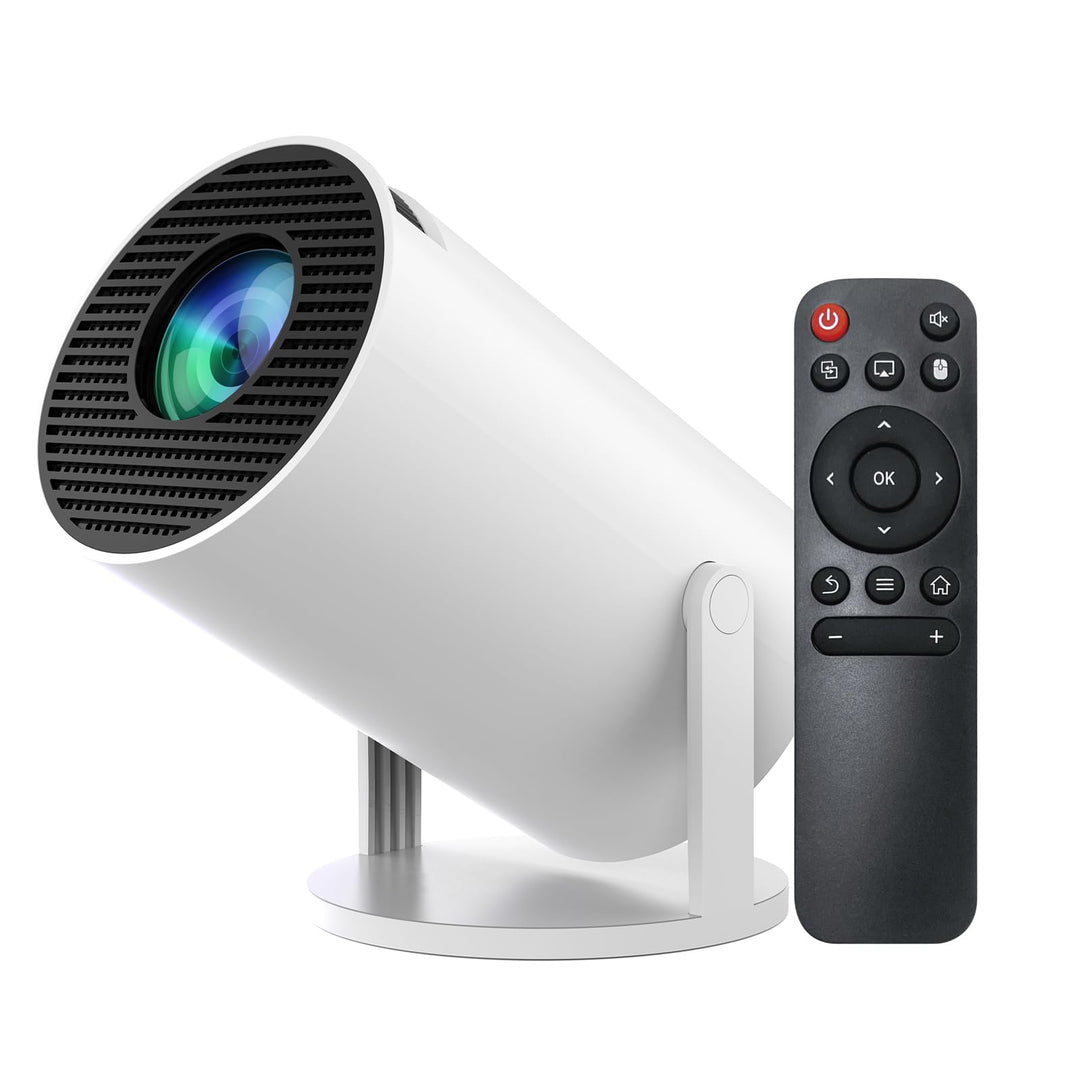 Mini Beamer,4K 1080P Smart Beamer,Projektor Tragbarer mit WiFi 6 und Bluetooth 5.4,Auto Trapezkorrek