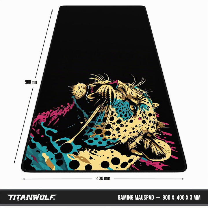 CSL-Computer TITANWOLF - XXL Speed Gaming Mauspad 900 x 400mm - XXL Mousepad - Tischunterlage Large