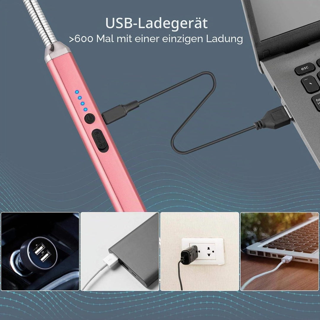 Lichtbogen Feuerzeug Elektrisch Feuerzeug USB Aufladbar Elektro Feuerzeug für Küche Kerzen Gasherde