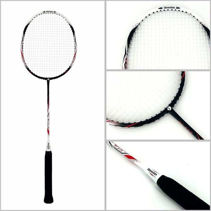 Senston Graphit Badminton-Set Leichtgewicht Badmintonschläger mit Schlägertasche Badminton Schläger