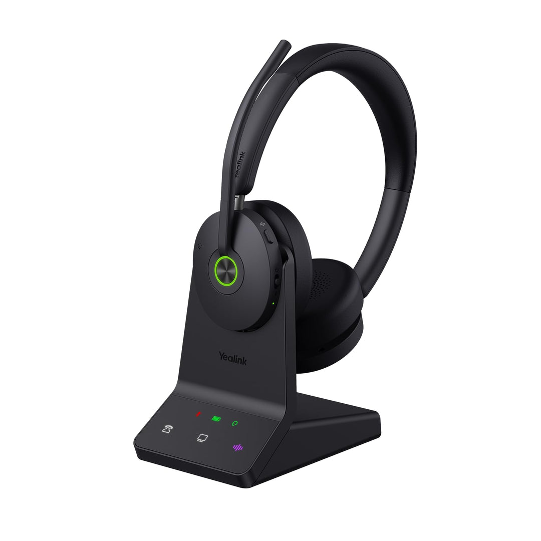 Yealink WH68 ANC DECT Kabelloses Headset mit Mikrofon, 4X AI-Mic mit Geräuschunterdrückung, 185m Rei