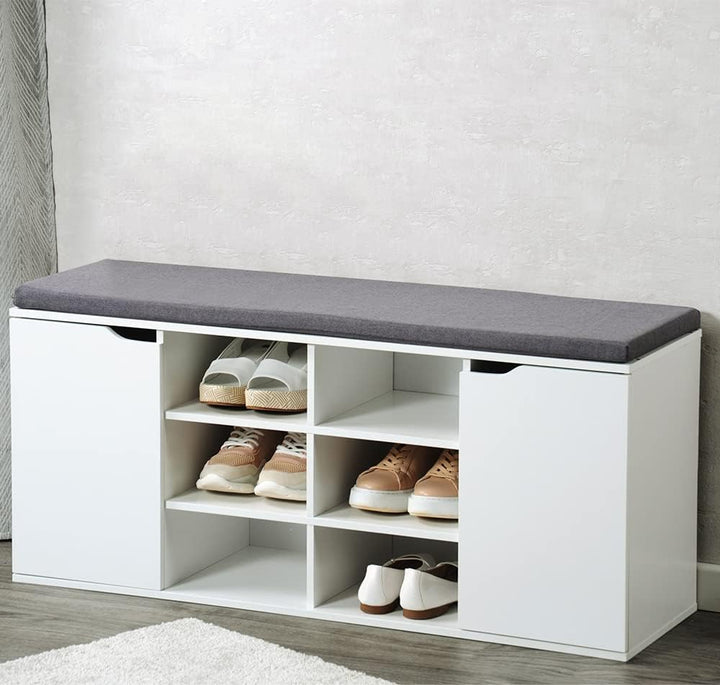 Kesper | Schuhschrank mit Sitzkissen, Material: Faserplatte, Masse: B103,5 x H48 cm x L29,5 cm, Farb