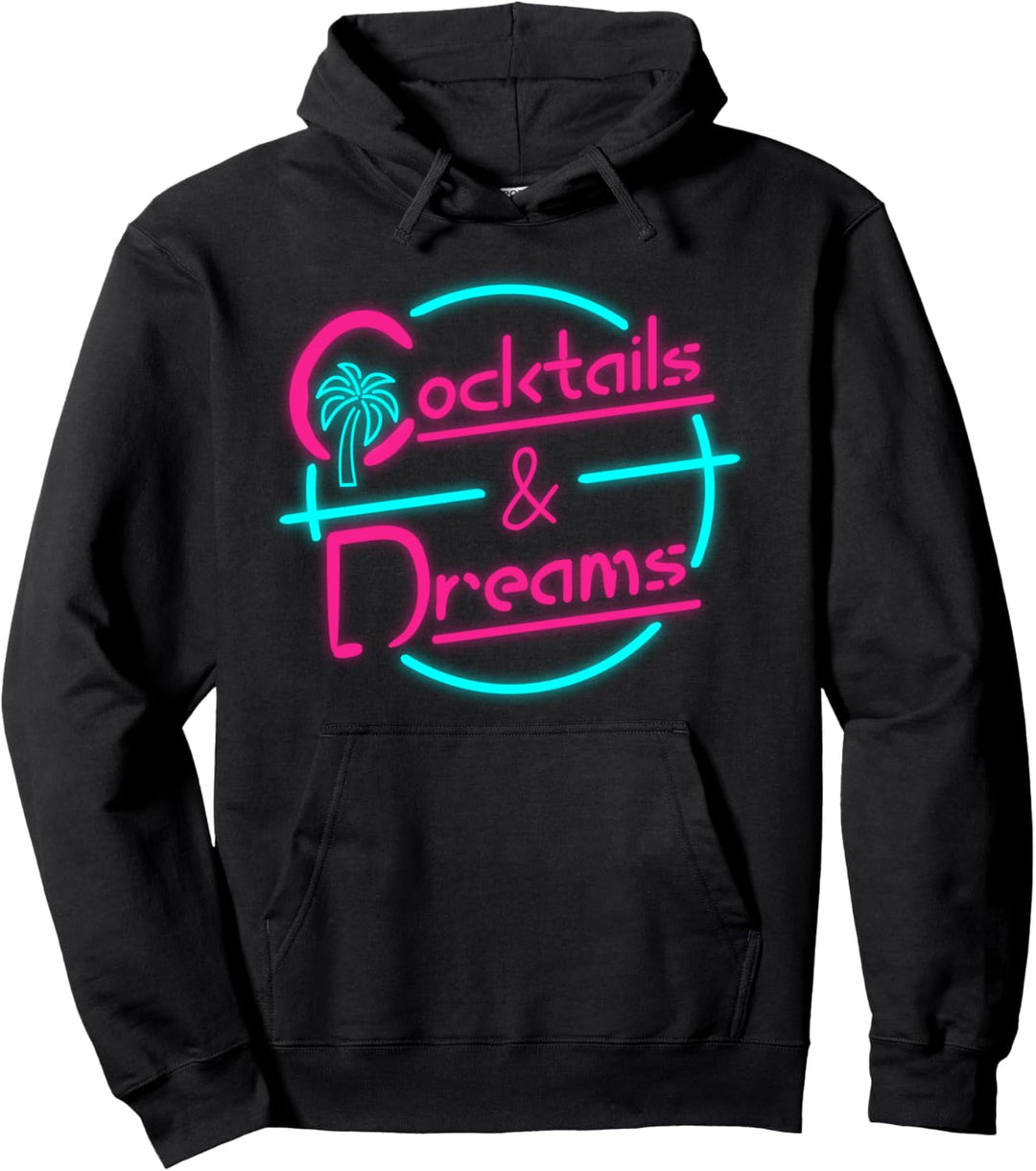 Cocktails And Dreams 80er Jahre Sommer Cocktail Retro-Stil Pullover Hoodie