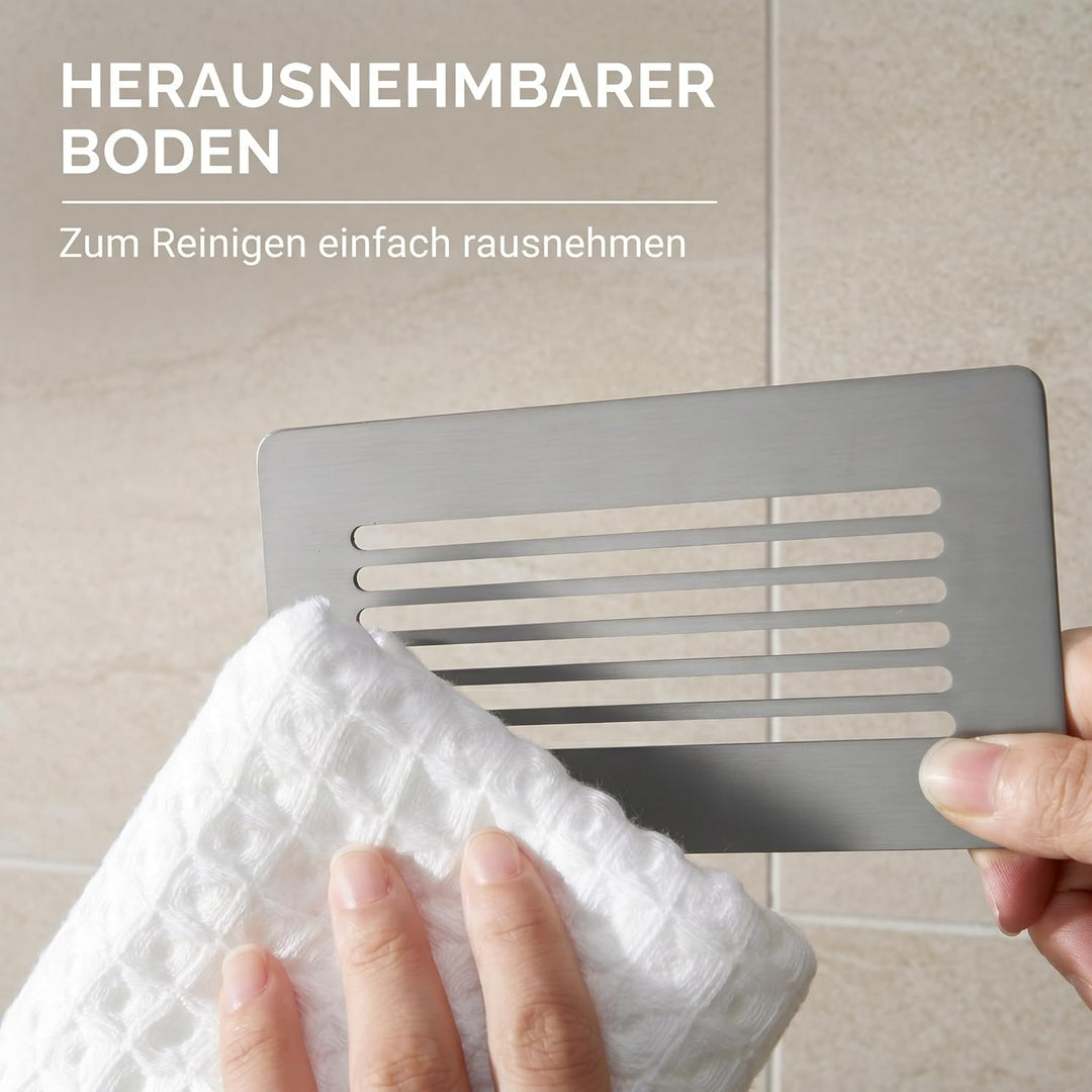 DEKAZIA Duschablage ohne Bohren grau | Duschregal ohne Bohren Duschkorb ohne Bohren Badregal ohne Bo
