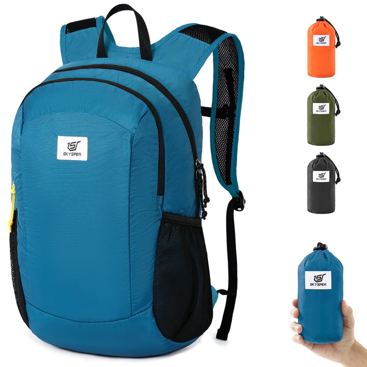 SKYSPER Faltbarer Rucksack 16L mit RFID-Schutz Wanderrucksack klein Rucksack Herren Damen für Wander