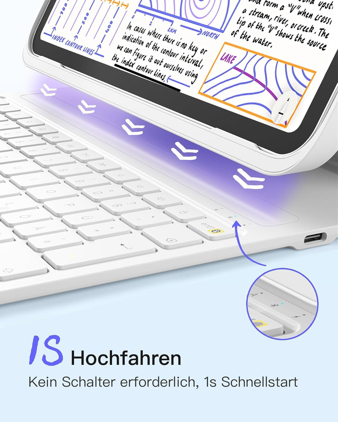 Inateck iPad 10 Generation Hülle mit Tastatur, für iPad 11 Gen. A16 2025 11 Zoll, Air 11 Zoll M3/M2