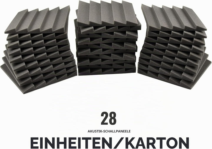 AcousPanel Akustikschaumstoff Schaumstoffplatten 30x30x3cm Anthrazitgrau (28