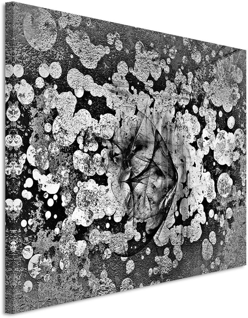 Sinus Art Abstrakt 1380-120x80cm SCHWARZ-Weiss Bilder - Wandbild Kunstdruck in XXL Format - Fertig A