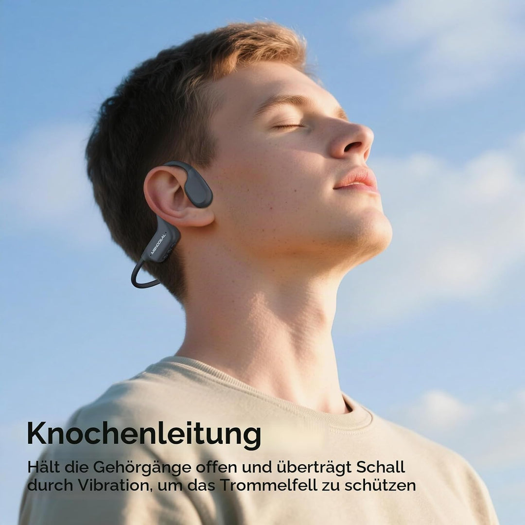 MONODEAL Knochenschall Kopfhörer Schwimmen Bluetooth 6.0 IPX8 Unterwasser 16G MP3 Open-Ear Bone Cond