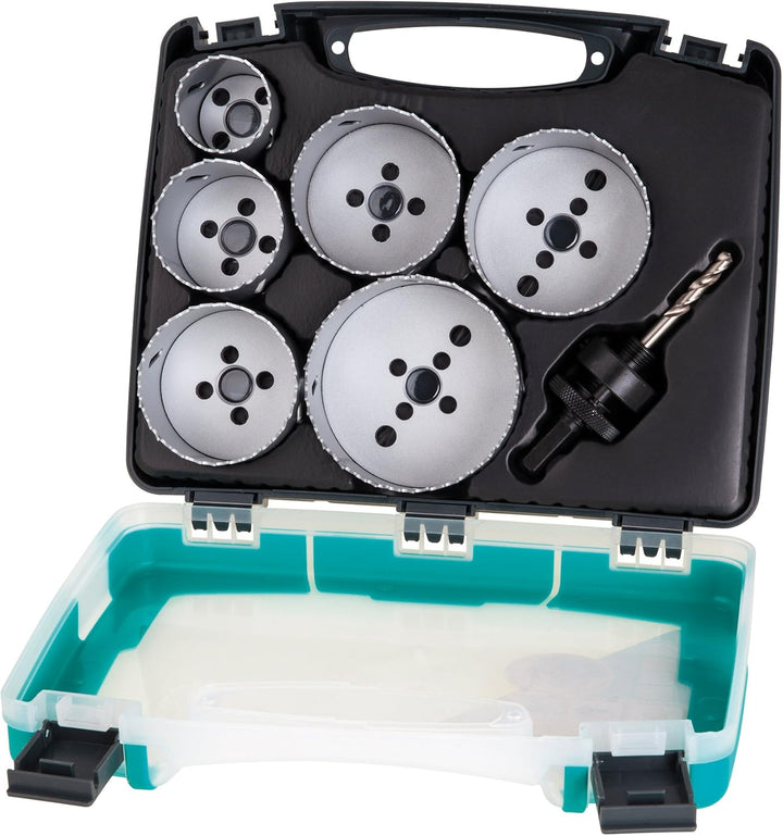 wolfcraft Bi-Metall-Lochsägeneinsatz-Set „Elektro“, 7-tlg. I 5423000 I Für Holz, Kunststoffe, Metall