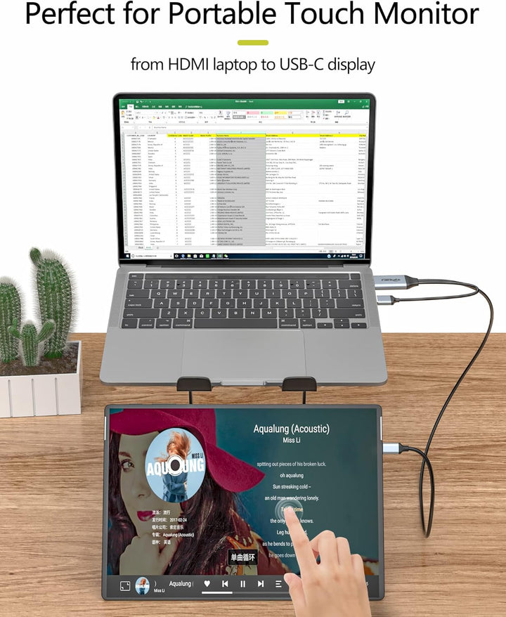 fairikabe HDMI auf USB C Kabel 4K @ 60Hz, HDMI auf USB Typ C Adapterkabel 2,0m mit USB Stromkabel, k