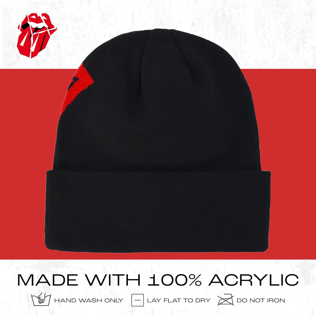 Concept One Unisex-Erwachsene The Rolling Stones Winter Knit Cap mit Jacquard Lips Logo und Manschet