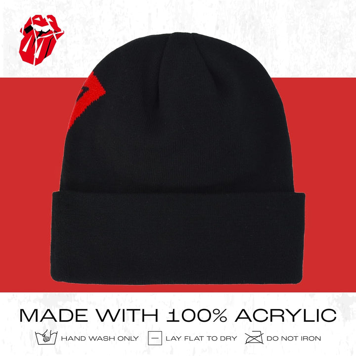 Concept One Unisex-Erwachsene The Rolling Stones Winter Knit Cap mit Jacquard Lips Logo und Manschet
