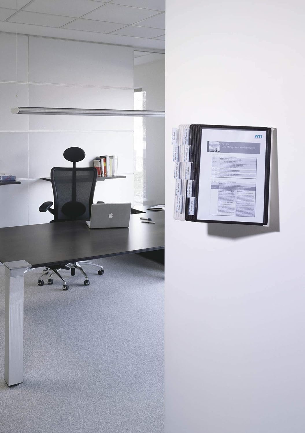 Durable Sichttafelsystem Sherpa Wall mit 10 Sichttafeln, 1 Stück, schwarz/grau, 563122 Wand 10 Tafel