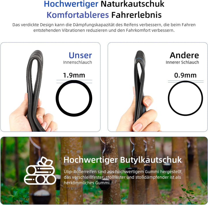 ulip (2 Pack 10x2.5 Ersatz-Innenschläuche mit 90 Grad für Nanrobot D4 Plus D6+ Gotrax Gmax Ultra Man
