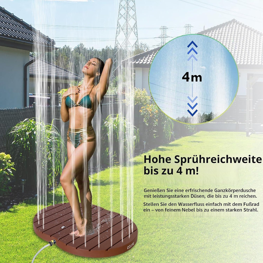 CCLIFE Gartendusche Bodendusche Outdoor Aussendusche Rostrot, Rostrot