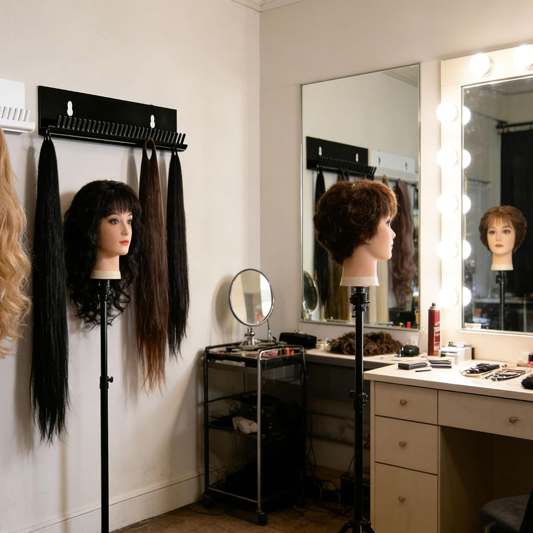 2 pcs Haarverlängerungsaufhänger, Haarverlängerungs-Perücken-Aufbewahrungshalter, Kamm, Haarfarbe Di