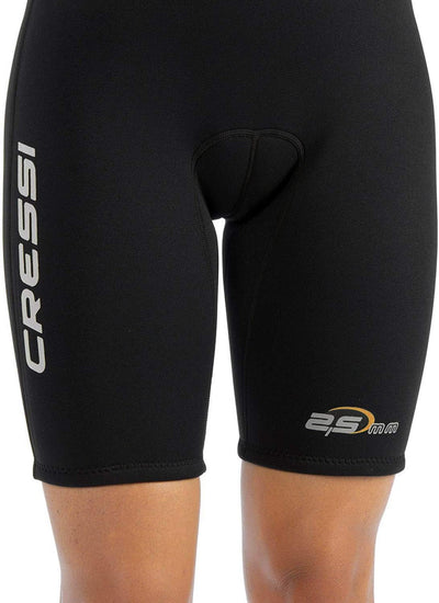 Cressi Med X Lady Shorty 2.5mm - Damen Neopren Shorty Neoprenanzug 2.5 mm XS Schwarz/Orange/Silber,