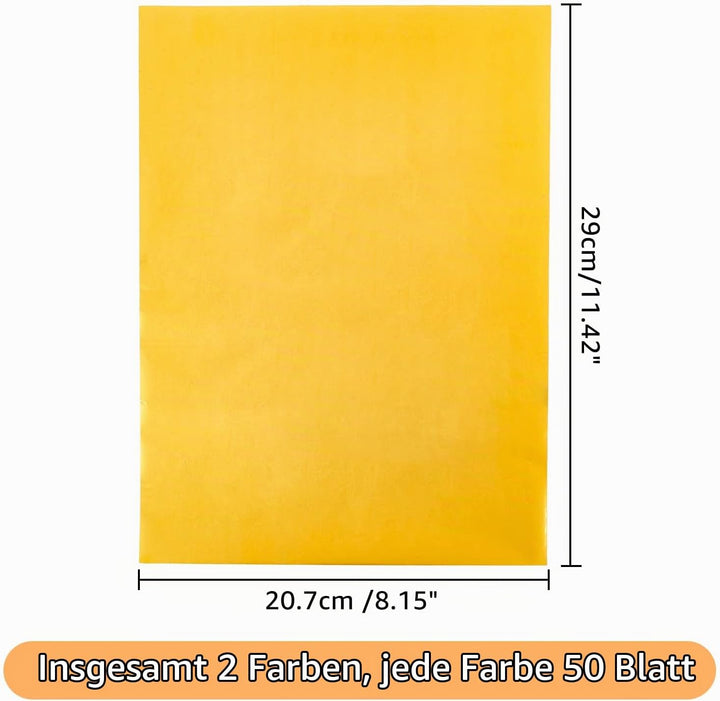 SUPERFINDINGS 100 Blatt 2 Farben Toner folienprägepapier 11.42x8.15,8 cm Wärmeübertragungsfolie Papi