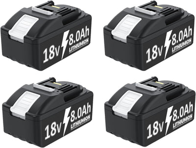4 Stück für Makita Akku 18V 8.0Ah Kapazität Ersatzakku für Makita BL1850B BL1860B BL1860 BL1850 BL18