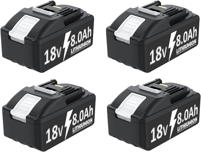4 Stück für Makita Akku 18V 8.0Ah Kapazität Ersatzakku für Makita BL1850B BL1860B BL1860 BL1850 BL18