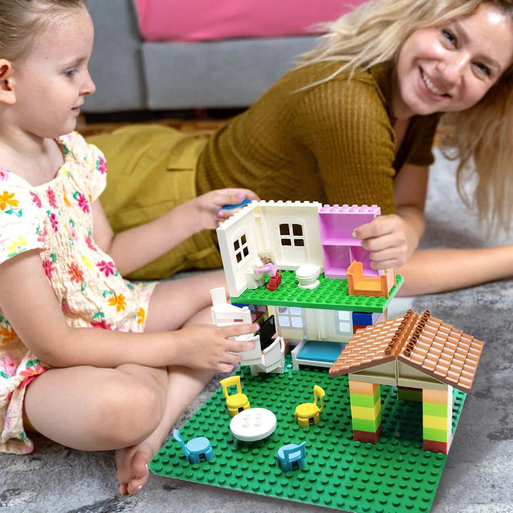 Grossen BauSteine Haus Zubehör Kompatibel mit Duplo Steine, Zusammengebaut Duplo Bauernhof Spielhaus