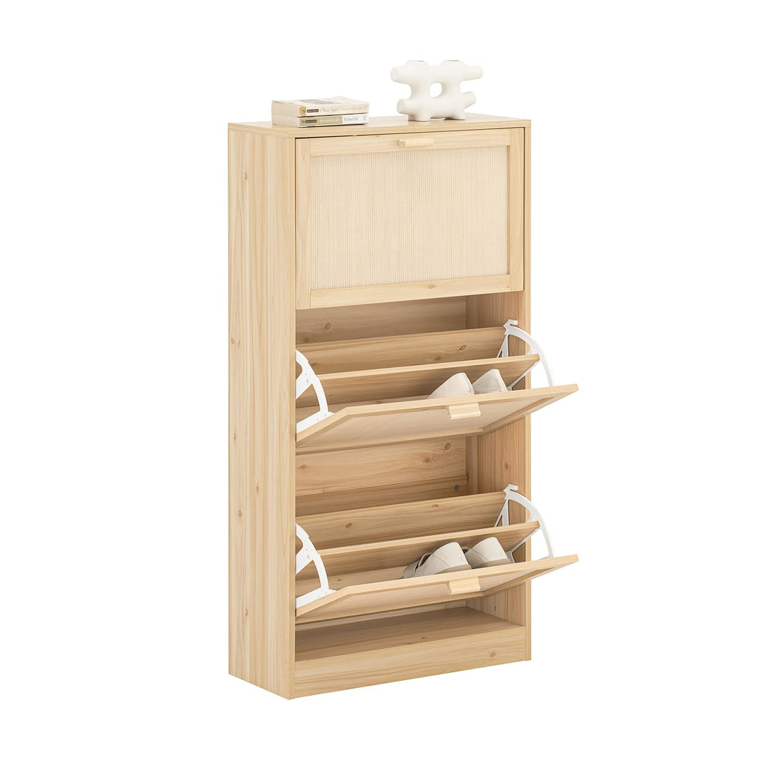 SoBuy FSR159-N Schuhkipper mit 3 Klappen Schuhschrank schmal Schuhablage Schuhregal mit 6 Ablagefläc