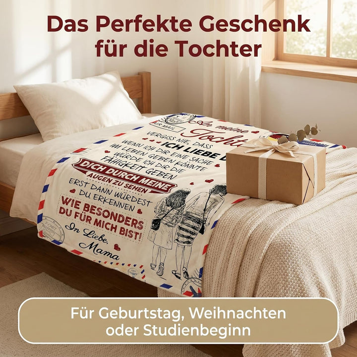 Personalisierte Decke 150×200 cm – Superweicher Flanell, individualisierbar mit Foto/Text Für Tochte