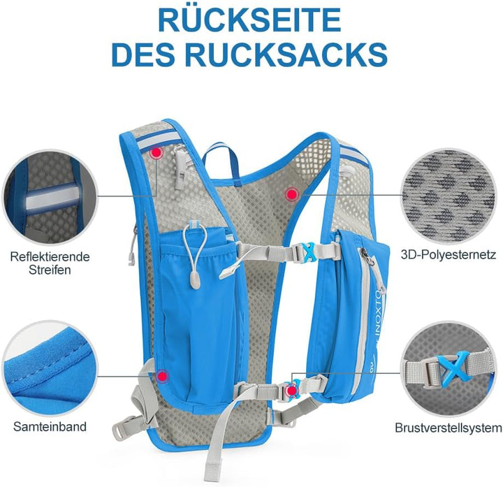 INOXTO Sport Wasserbeutel Weste Mit 1.5l Trinkblasen Running Weste Rucksack FüR Outdoor Wandern Trai