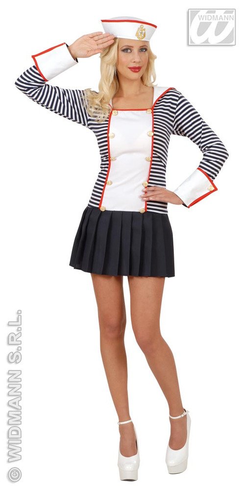 W WIDMANN MILANO Party Fashion - Kostüm Matrosin, Kleid mit Kragen, Marine Uniform, M
