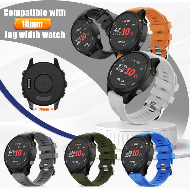 ANBEST 18mm Silikon Armband für Garmin Vivoactive 4S/Forerunner 255S/265S/Venu 2S Armband, 18mm Quic