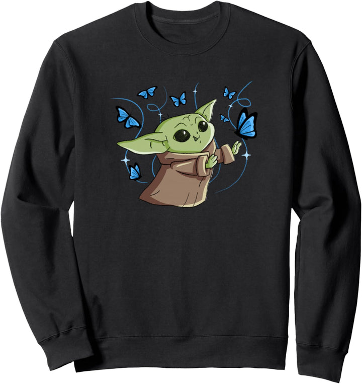 Star Wars The Mandalorian The Child with Blue Butterflies Sweatshirt