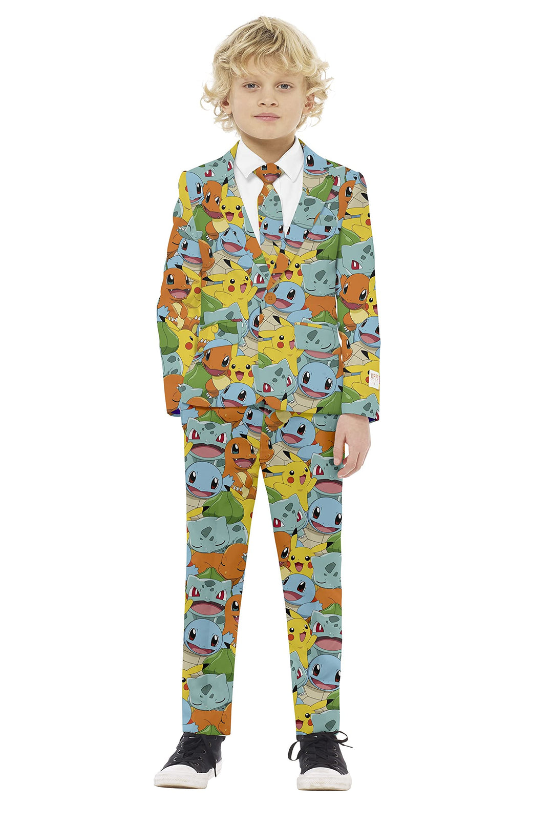 OppoSuits Jungen-Pokémon-Anzug - Pikachu-Outfit - Inklusive Blazer, Hose und Krawatte - Mehrfarbig 2