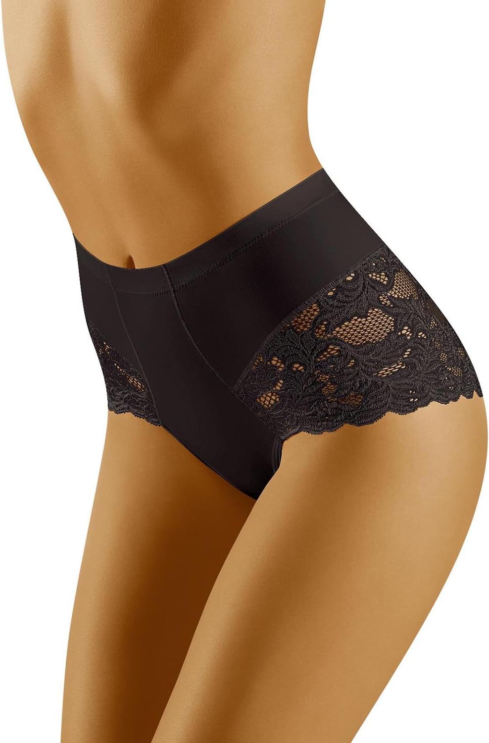 Wolbar Damen Sexy Shapewear-Slips Spitze Miederslip Hohe Taille Figurformende WB184, S (3-er Pack) B