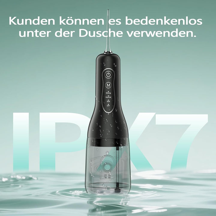 OasiSmile Munddusche Elektrische Kabellos Testsieger 2026: 300ml Wassertank, 4 Modi & 5 Düsen, 40 Ta