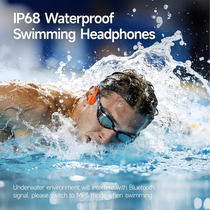 esonstyle Kopfhörer Schwimmen Bluetooth 6.0 - IP68 wasserdichte, Knochenschall Kopfhörer mit 8GB Spe