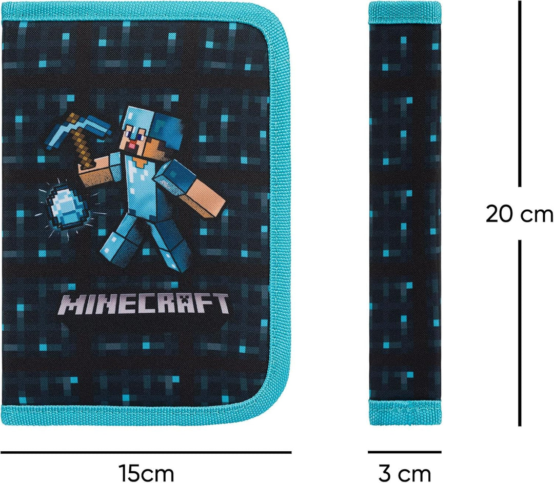 Baagl Minecraft Federmäppchen für Jungen und Mädchen, Schule Mäppchen, Federmappe, Federtasche für T