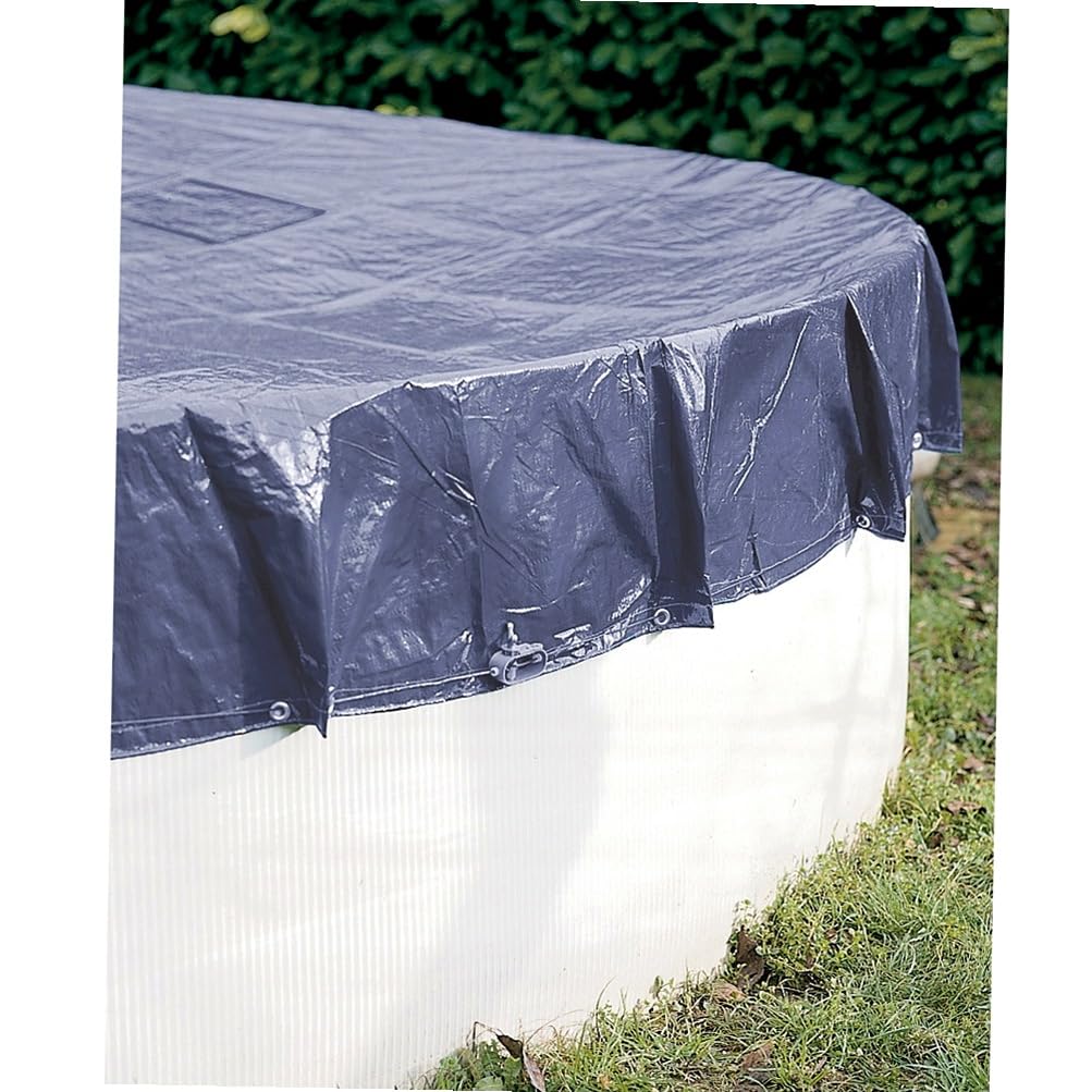 WerkaPro 02515 - Schutzhaube Durchmesser 6,2 m - ideal für Pools 5,4 m - 140 g/m2 - blaugrau