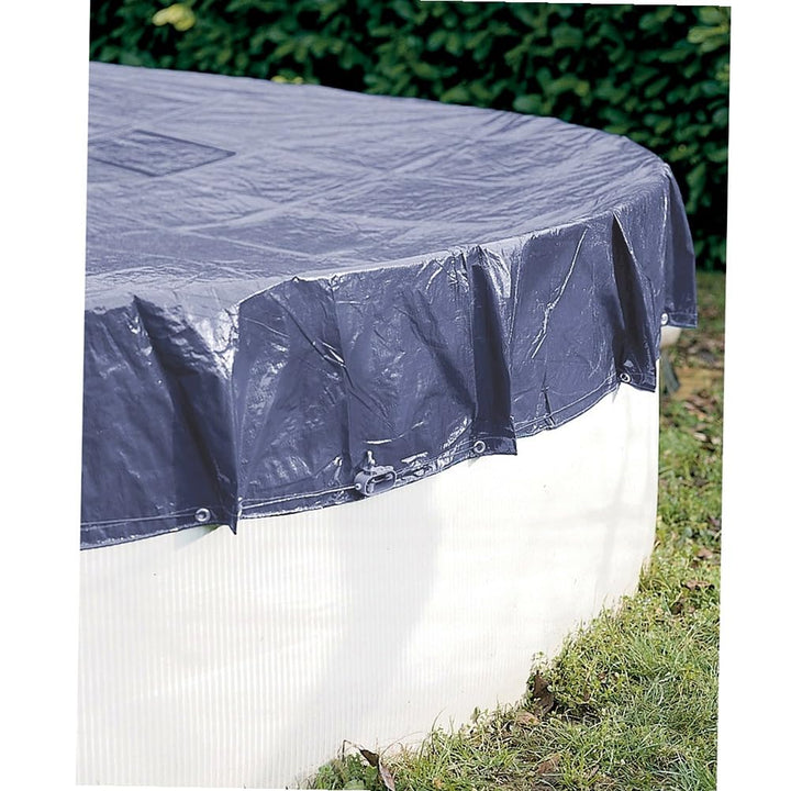 WerkaPro 02515 - Schutzhaube Durchmesser 6,2 m - ideal für Pools 5,4 m - 140 g/m2 - blaugrau