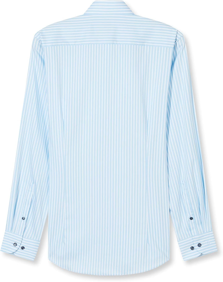 OLYMP Herren Businesshemd Schlank Gestreift 200984 40 Bleu 11, 40 Bleu 11