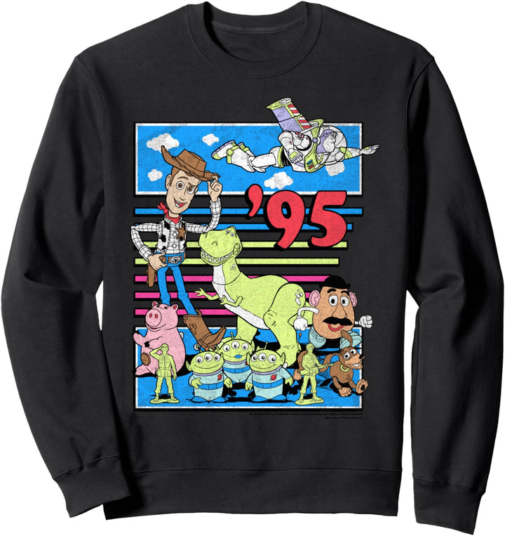 Disney Pixar Toy Story 95 Retro Distressed Colorful Sweatshirt
