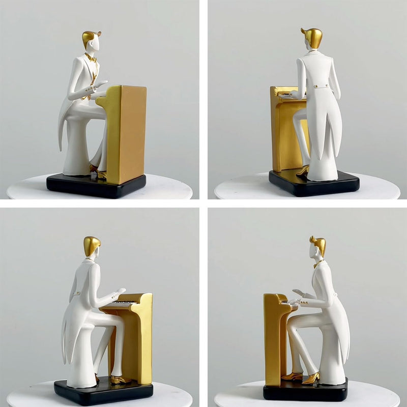 Amoy-Art Musik Figuren Skulptur Modern Dekor Statue Wohnzimmer Kunst Arts Polyresin Geschenk 22cm