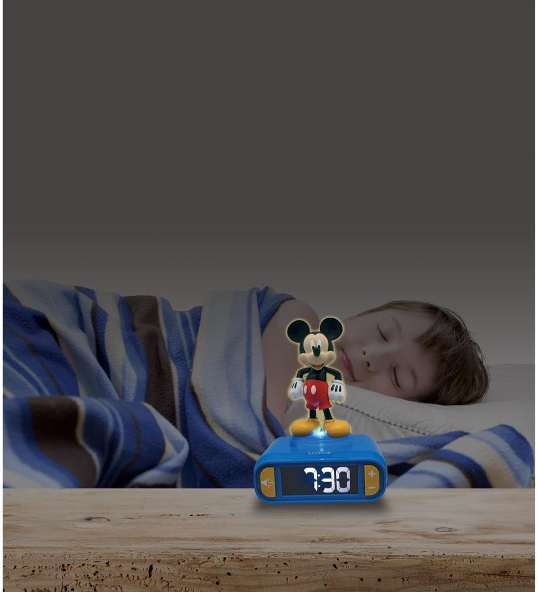 Lexibook, Disney Mickey, Mickey Nachtlichtwecker, Klänge und Melodien, LCD-Bildschirm mit Hintergrun