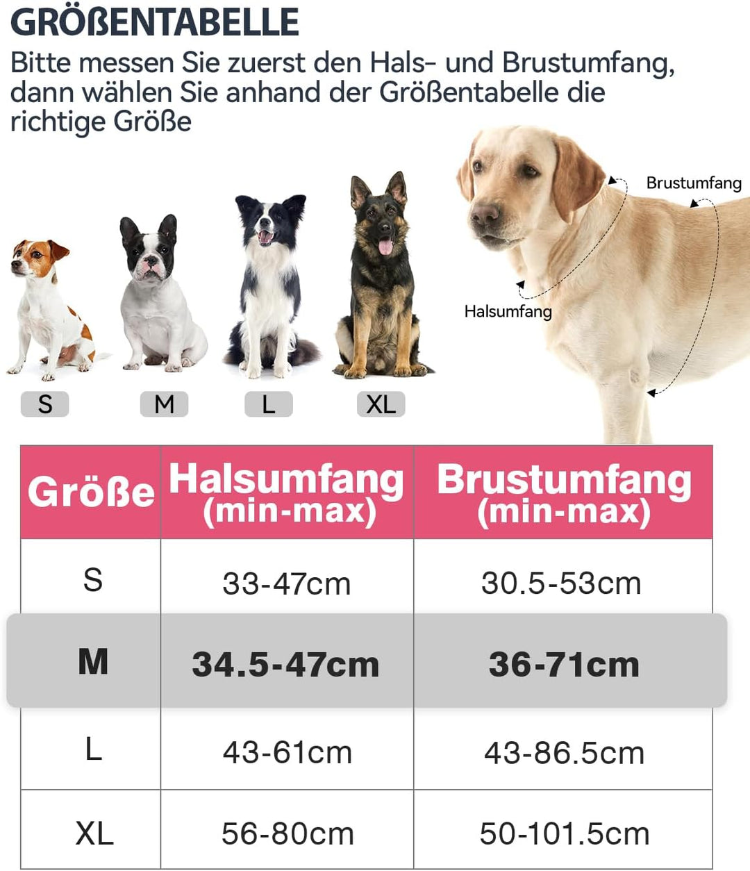 Joytale Hundegeschirr mittelgrosse Hunde, reflektierendes Geschirr Hund,luftdurchlässige Hundegeschi